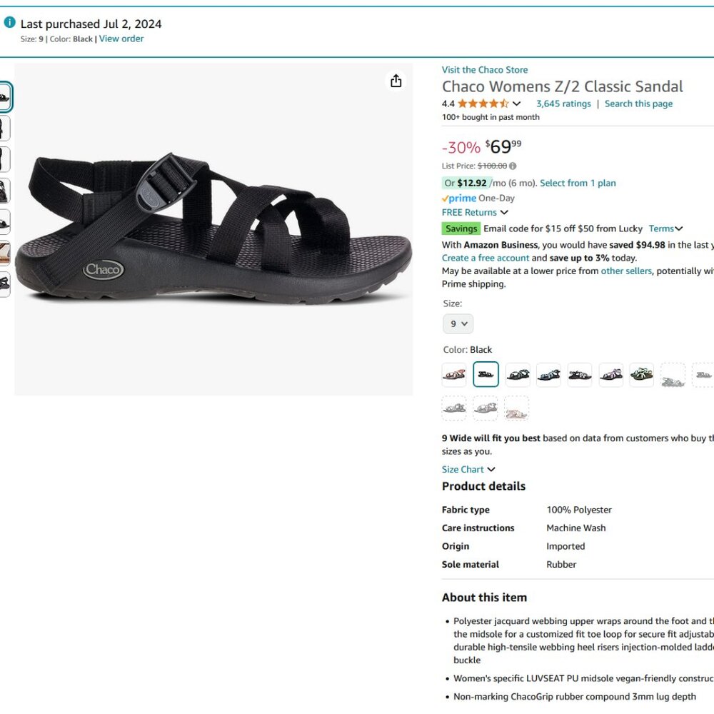 Gently Used Chacos, Size 9